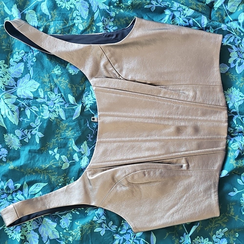 BCBGeneration Faux Leather Top